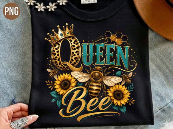Download Queen Bee Crown Sunflower PNG Tshirt - Png Collection