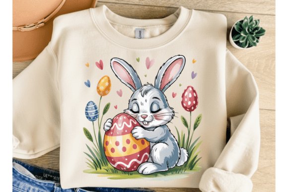 Download Cute Easter Bunny Hug Egg PNG - Png Collection