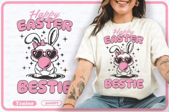 Download Happy Easter Bestie PNG Bunny Bubblegum - Png Collection