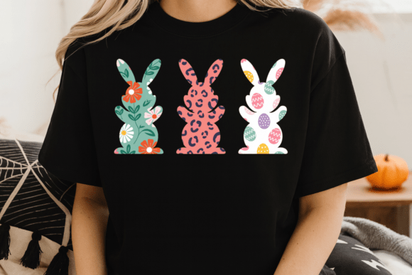 Download Patterned Easter Bunnies PNG Shirt - Png Collection