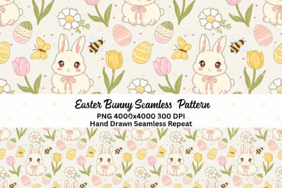 Download Easter Bunny Seamless Pattern Png - Png Collection