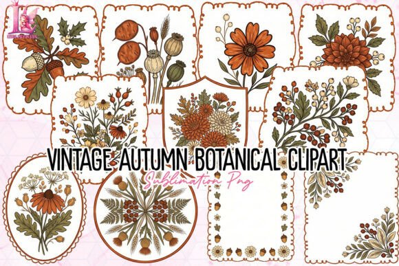 Download Vintage Autumn Botanical Clipart PNG - Png Collection