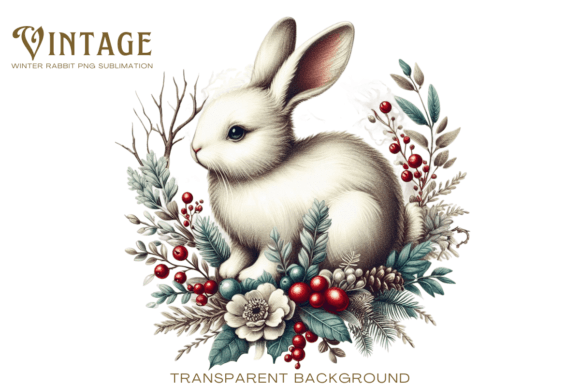 Download Vintage Winter Rabbit PNG Sublimation - Png Collection