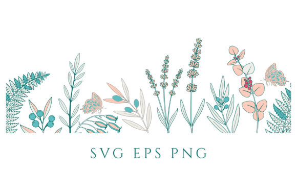 Download Botanical Border SVG Lavender PNG EPS - Png Collection