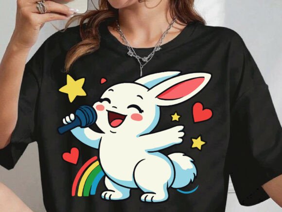 Download Singing Bunny Sweatshirt PNG Design ,SVG - Png Collection
