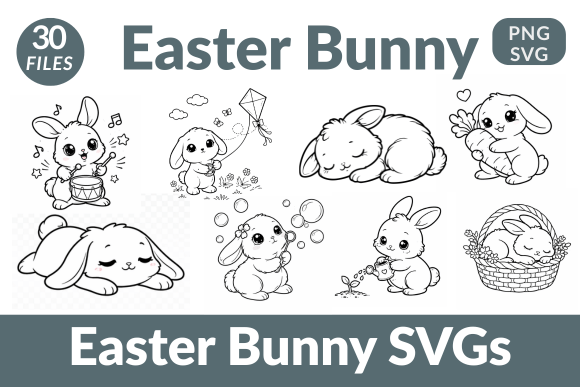 Download Easter Bunny SVGs &amp; PNGs Bundle (27 SVG - Png Collection