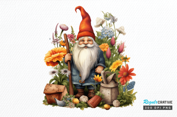 Download Cute Garden Gnome Clipart Png Design - Png Collection