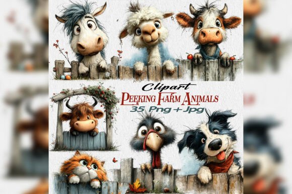 Download Spring Festival Peeking Farm Animals Png - Png Collection