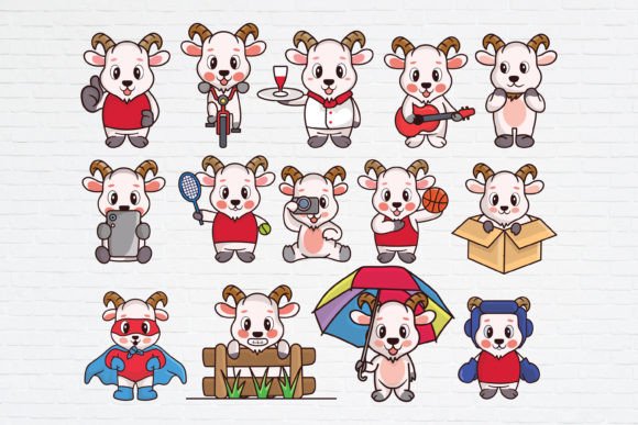 Download Cute Chibi Goat Lamb SVG PNG Bundle - Png Collection