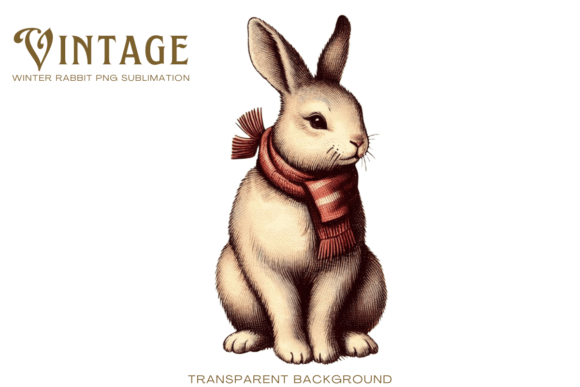Download Vintage Winter Rabbit PNG Sublimation - Png Collection