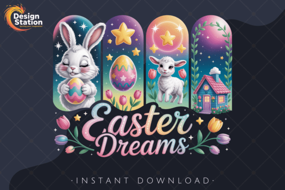 Download Easter Dreams PNG Cute Bunny, Lamb, Eggs - Png Collection