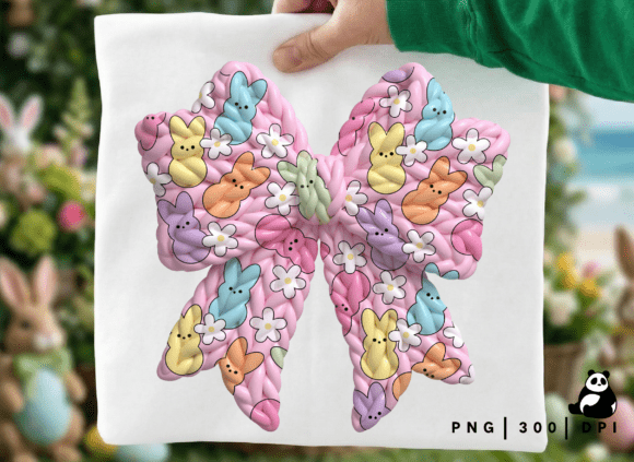 Download Faux Crochet Bow Easter Bunny Png - Png Collection