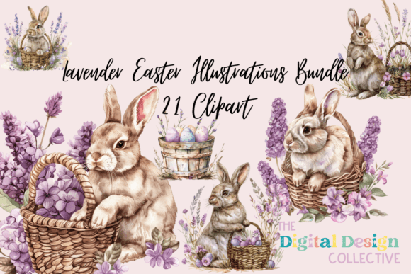 Download Lavender Easter Illustrations Bundle - Easter illustration Collection