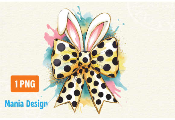 Download Polka Dot Easter Bow Bunny Coquette PNG - Png Collection