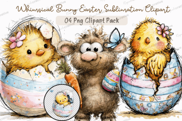 Download Whimsical Bunny Easter Clipart PNG,Cute - Png Collection