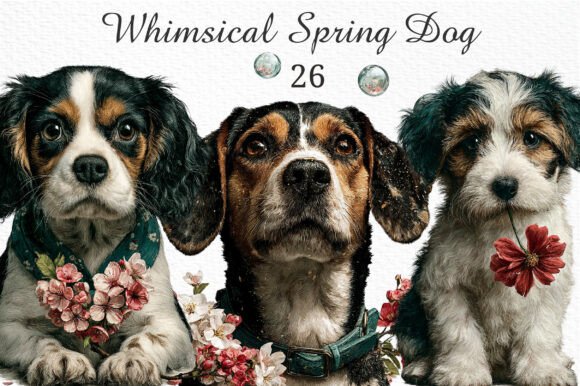 Download Whimsical Spring Dog Clipart Png - Png Collection