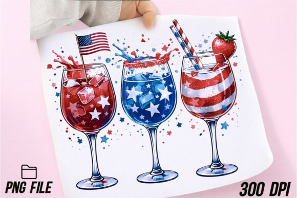 Download 4th of July Wine Glasses PNG Sublimation - Png Collection
