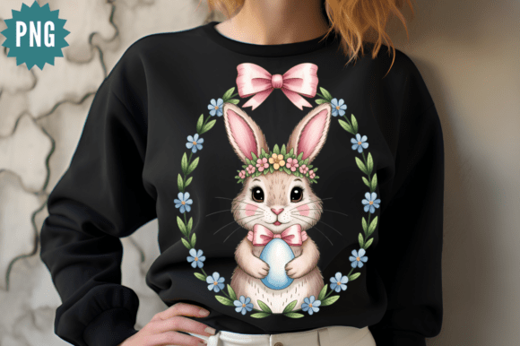Download Cute Easter Rabbit Clipart PNG Design - Png Collection