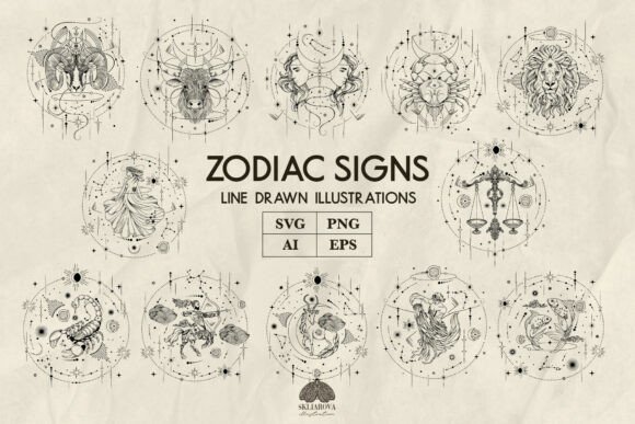 Download Zodiac Signs Svg Png Eps Bundle - Png Collection