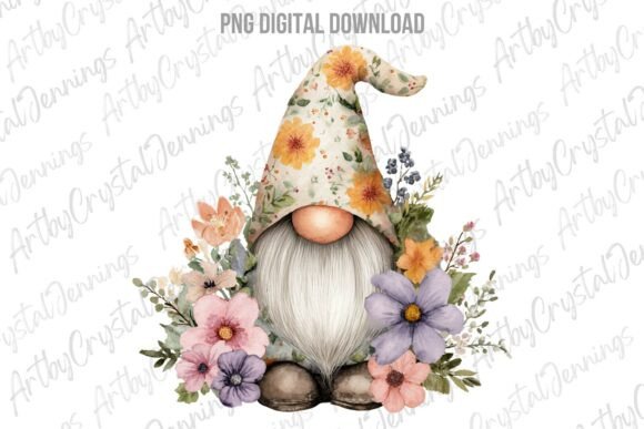 Download Adorable Spring Floral Easter Gnome PNG - Png Collection