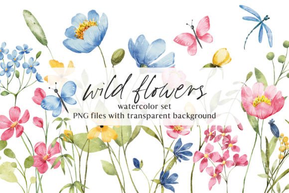 Download Wild Flowers, Watercolor Clipart, PNGю - Png Collection
