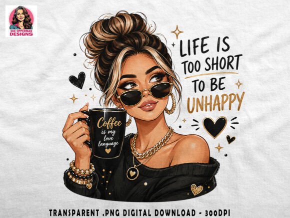 Download Chic Coffee Girl PNG Clipart Sublimation - Png Collection