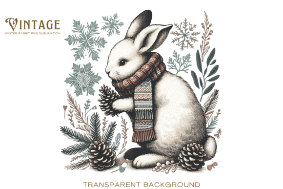 Download Vintage Winter Rabbit PNG Sublimation - Png Collection