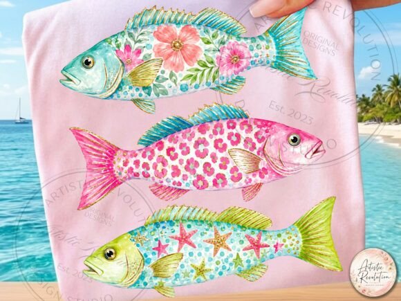 Download Preppy Summer Png Coastal Fish Png - Premium Bundle