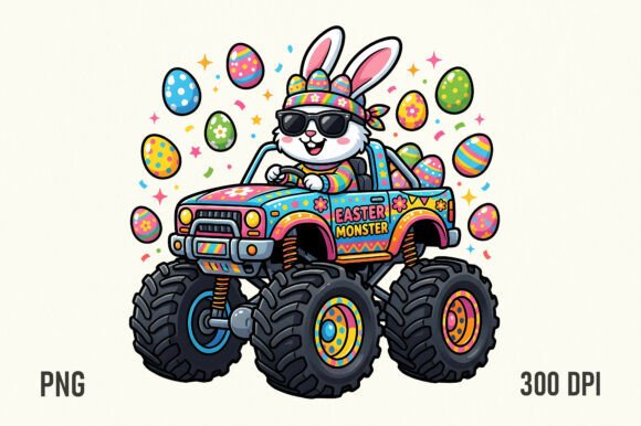 Download Funny Easter Bunny Monster Truck PNG - Png Collection