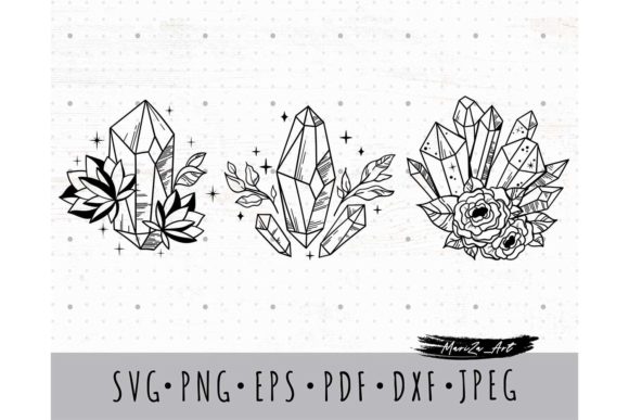 Download Witchy Celestial Floral Crystals SVG PNG - Png Collection