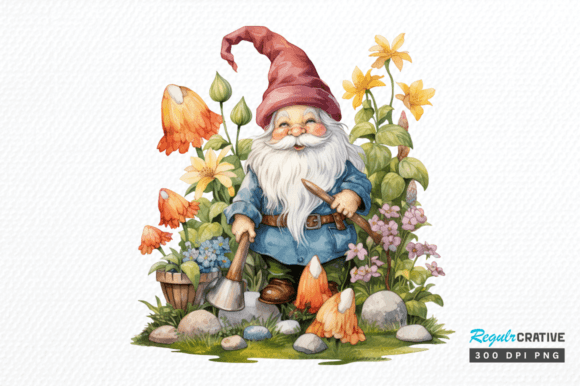 Download Cute Garden Gnome Clipart Png Design - Png Collection