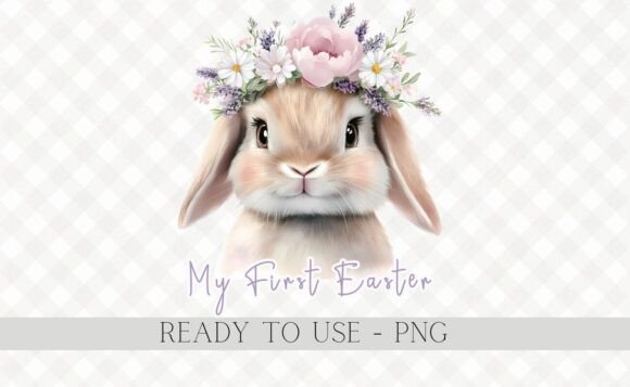 Download My First Easter Floral Crown Bunny PNG - Png Collection