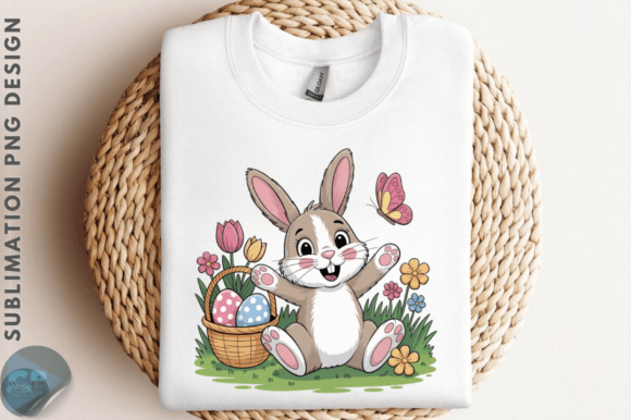 Download Cute Easter Bunny Floral PNG Clipart Des - Png Collection
