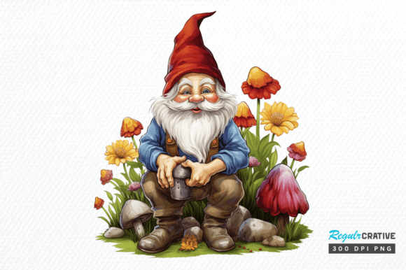 Download Cute Garden Gnome Clipart Png Design - Png Collection