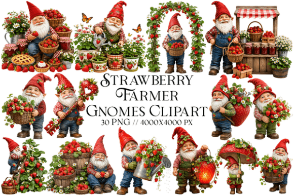 Download Strawberry Farmer Gnomes Clipart PNG - Png Collection