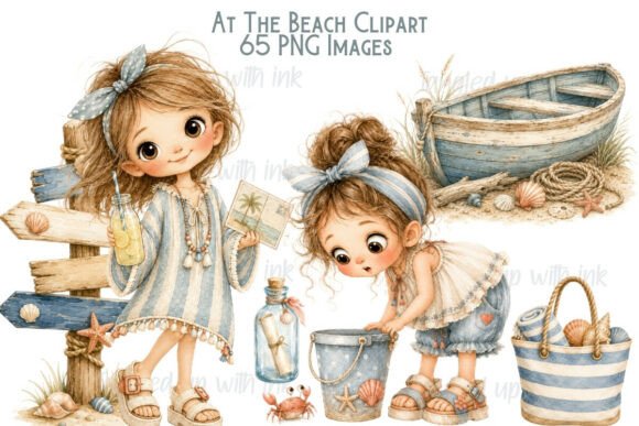 Download Beach Girl Clipart Bundle PNG - Png Collection