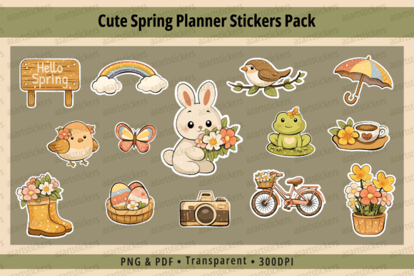 Download Cute Spring Planner Stickers PNG &amp; PDF - Png Collection